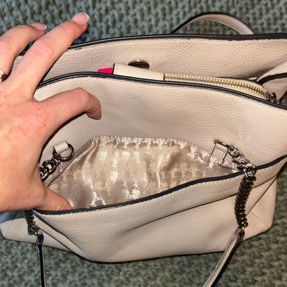 KARL LAGERFELD PARIS Triple-Compartment Leather Tote, like new condition - Picture 7 of 8